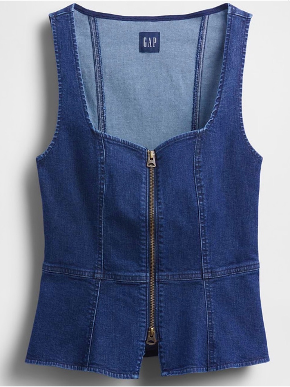 Gap denim zip vest